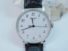 Tissot Swiss T109210 A Sapphire Crystal 4 Jewels Silver Tone Leather Band Dress Watch 24.8g