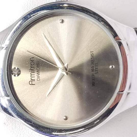 Armitron 20-4189 Y121E Diamond & Steel Quartz Watch image number 2