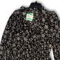 NWT Womens Black Floral Long Puff Sleeve Pullover Shift Dress Size Large image number 3