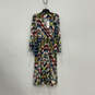 NWT Womens Multicolor Geometric Long Sleeve Midi Jersey Shift Dress Size 12 image number 1