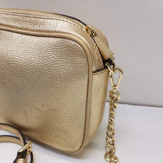 Michael Kors Metallic Gold Leather Jet Set Tote For Sale at