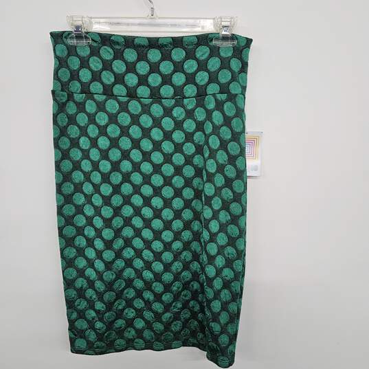 Green Polka Dot High Waisted Pencil Skirt image number 2
