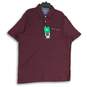 NWT Mens Red Spread Collar Short Sleeve Angled Pocket Polo Shirt Size X-Large image number 1