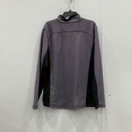 Mens Purple Black Long Sleeve Mock Neck Quarter-Zip Fleece Jacket Size L alternative image