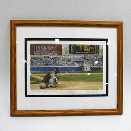 Framed Printed Of Frank Thomas Batting  1175/2000 Signed By the Artist