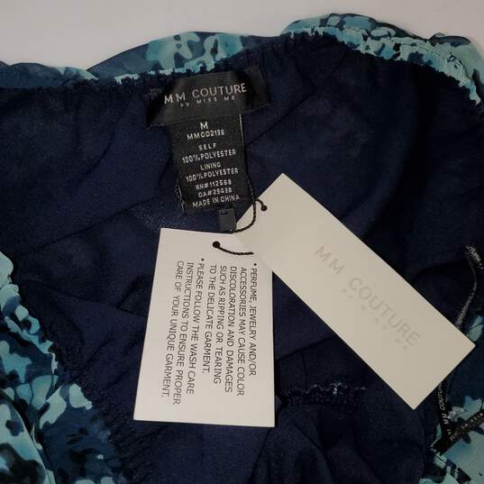MM Couture by Miss Me Blue Print Dress NWT Size M image number 3