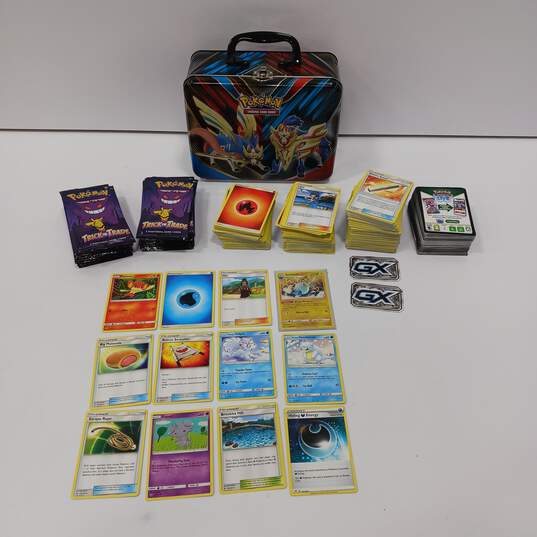 3.5lb Pokemon Trading Card Singles in Lunch Box Style Tin image number 1