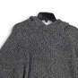 Womens Gray Knitted Long Sleeve Hooded Pullover Sweater Size Medium image number 3