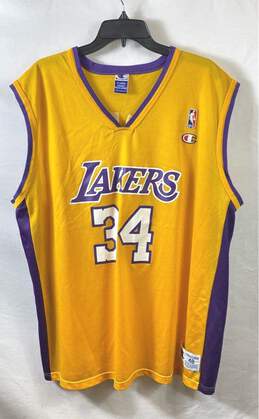 Champion Lakers O'Neal #34 Yellow Jersey - Size X Large