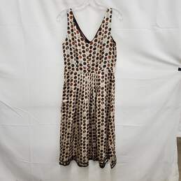 Spazio Moda Couture WM's 100% Silk Sleeveless Brown Polka Dot Dress Size 6 alternative image