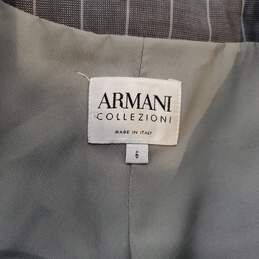 Armani Collezioni Gray Pinstripe Blazer Jacket Women's Size 6 alternative image