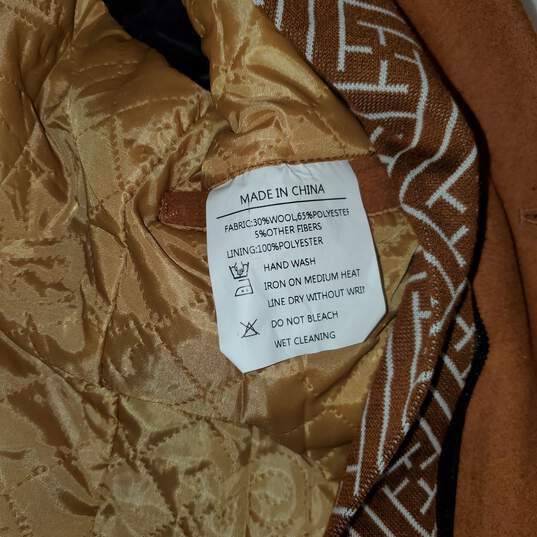 Jingpin Fushi Button Up Wool Blend Overcoat Jacket Size M image number 4
