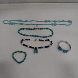 Bundle of Assorted Blue Beaded Fashion Jewelry