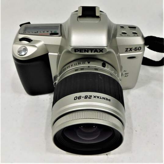 Pentax ZX-60 SLR 35mm Film Camera W/ Lens Flash & Case image number 2