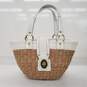 Coach Legacy Natural Straw Weave White Leather Trim Handbag image number 1