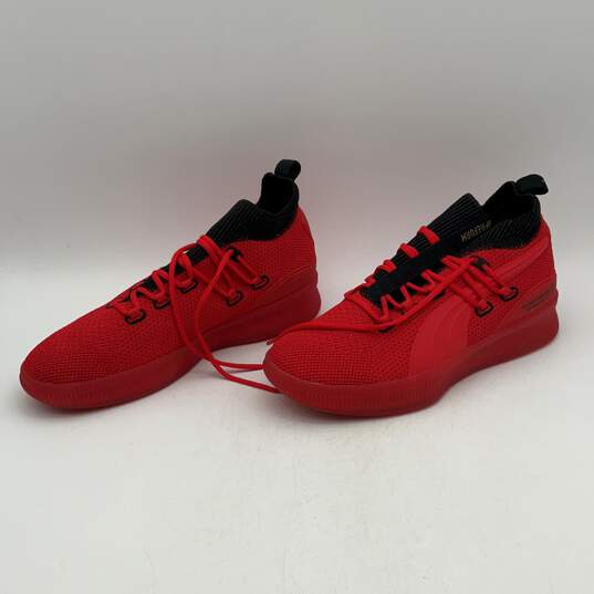 Puma Mens Red Black Round Toe Low Top Lace Up Sneaker Shoes Size 11 image number 2