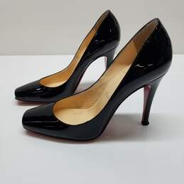 AUTHENTICATED Christian Louboutin Black Patent Leather Heels Size 36.5 alternative image