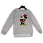 Womens Gray Minnie Mouse Long Sleeve Crew Neck Pullover T-Shirt Size M image number 1