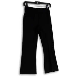 Womens Black Slash Pocket High Rise Pull-On Flared Dress Pants Size XS