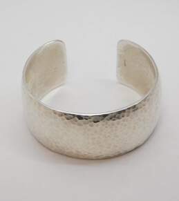 925 Sterling Silver Hammered Chunky Cuff Bracelet 55.8g