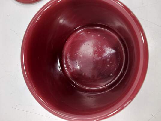 Longaberger Red Pottery Crock Canister image number 3