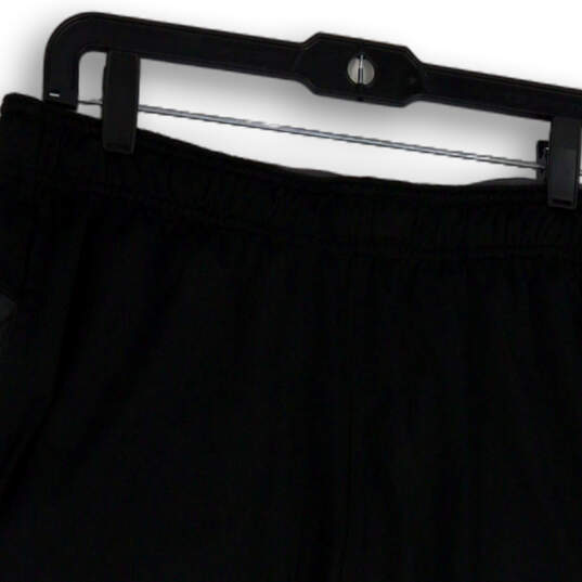 Mens Black Gray Dri-Fit Loose Elastic Waist Basketball Shorts Size X-Large image number 4