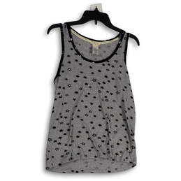 Womens Gray Blue Stars Print Sleeveless Scoop Neck Pullover Tank Top Size M