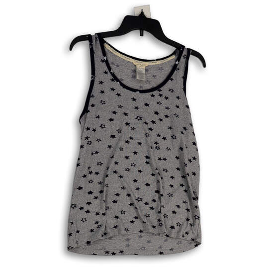 Womens Gray Blue Stars Print Sleeveless Scoop Neck Pullover Tank Top Size M image number 1