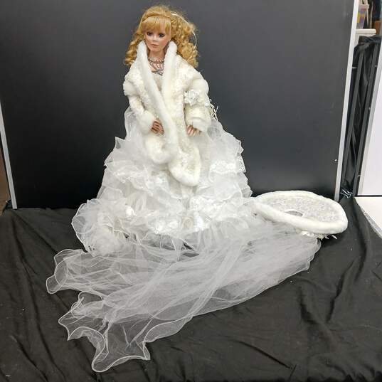 Porcelain Bridal Doll w/ Hat image number 1