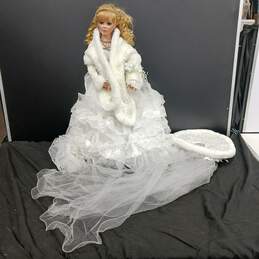Porcelain Bridal Doll w/ Hat