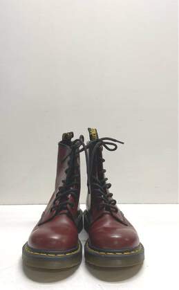 Dr. Martens 11821 Maroon Leather Combat Boots Women's Size 6 alternative image