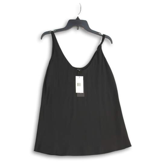 NWT Lafayette 148 Womens Black Scoop Neck Spaghetti Strap Pullover Tank Top Sz M image number 1