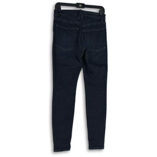 Womens Blue Denim Dark Wash 5-Pocket Design Skinny Leg Jeans Size 6-12 image number 2