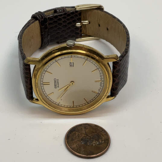 Designer Seiko 7N29-8058 Round Dial Stainless Steel Analog Wristwatch image number 3