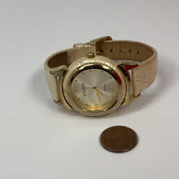 Designer Joan Rivers Classics Gold-Tone Leather Band Analog Wristwatch