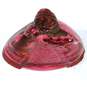 VNTG Art Glass Home Decor Bohemian Czech Ruby Cruet Cranberry Glass Etched Vase image number 7