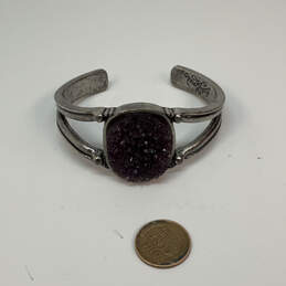 Designer Lucky Brand Silver-Tone Druzy Stone Antiqued Pewter Cuff Bracelet alternative image