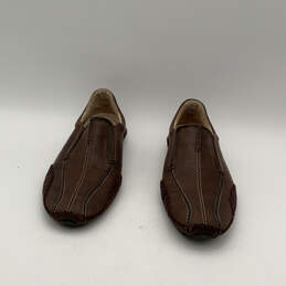 Mens Brown Leather Round Toe Casual Slip-On Loafer Shoes Size EUR 42