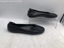 Tory Burch Womens Minnie Black Leather Closed Toe Ballet Flat Shoes Size 8 alternative image