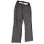 NWT Womens Gray Pockets Flat Front Straight Leg Dress Pants Size 8 Petites image number 2
