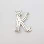 Taxco Sterling Silver Dog & Initial K Cat Brooches 23.7g image number 3