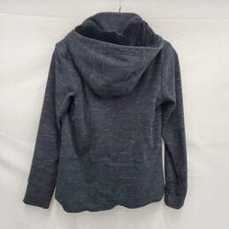 Athleta WM's Cotton Polyester Blend Heather Black Fleece Hooded Sweat Coat Size M alternative image