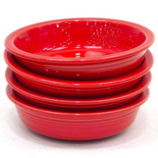Lot of 4 Fiesta Ware Red Cereal Bowls image number 1