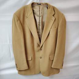 Stafford Men's Tan Camel Hair Blazer Jacket Size 46L
