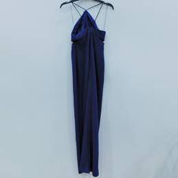 Aidan Mattox Women's Crepe Halter Blue Gown NWT size 0 alternative image