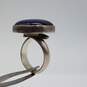 Mexico Sterling Silver Blue Glass Modernist Sz 5 1/2 Ring 14.1g image number 6