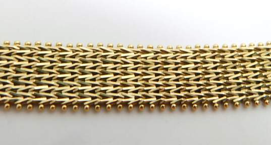 Exquisite Vintage 14K Yellow Gold Mesh Chevron Collar Necklace 41.0g image number 4