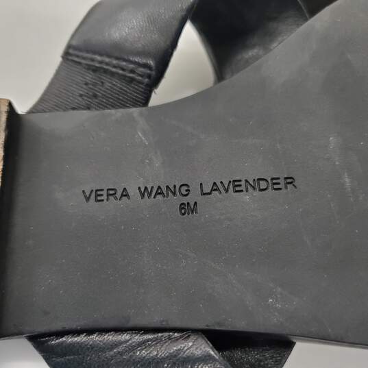 Vera Wang Lavender Label Women's Black Leather Embellished Thong Sandals Size 6M image number 4