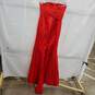 Special Occasion Flame Red Strapless High Slit Women's Evening Dress NWT image number 3