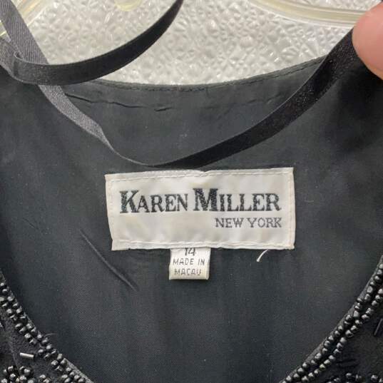 NWT Karen Millen Womens Black Round Neck Sleeveless Pullover Maxi Dress Size 14 image number 4